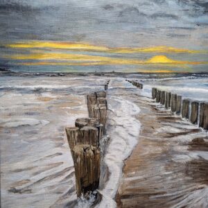 Pad naar de zee in lijst